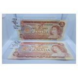 Uncirculated Two in a Row 1974 Canada Two Dollar