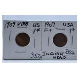 Pair of 1909 U.S.A. Pennies
