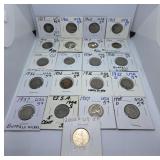 Twenty One U.S.A. Nickels Starting with the Year