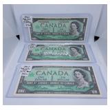 Uncirculated Three in a Row 1967 Canada One