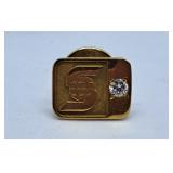 10k Gold Pin with Tested Diamond