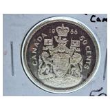Brilliant Uncirculated 1966 Canada 50 Cent Piece