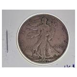 Very Fine 1943 U.S.A. Half-Dollar Coin