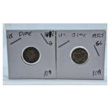 1898 and 1912 U.S.A. Dimes