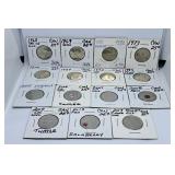 15 Canada Quarters. Many are Uncirculated.