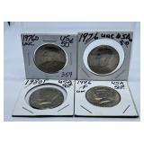 4 U.S.A. Half Dollar Coins