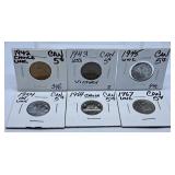 Uncirculated 1942, 1943, 1945, 1954, 1964 and