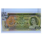 Rarer 1969 Canada Twenty Dollar Replacement Bill