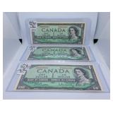 Choice Uncirculated Three in a Row 1954 Canada