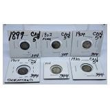 1899, 1902, 1904, 1907, 1914 and 1920 Canada