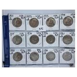 12 U.S.A. Half Dollar Coins Starting in the Year