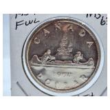 Mint State 1954 Canada One Dollar Coin