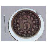 1867 U.S.A. Shield Nickel. Harder To Find.