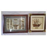 2 nautical themed shadow boxes