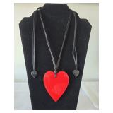 Zsiska large Red Heart Pendent Necklace