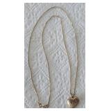 10k Gold Necklace with 10k Diamond Heart Locket