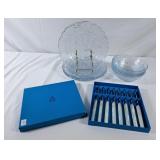 Pretty Embossed Dinner Plates & Bowls & Set of