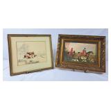 Vintage Fox Hint Print w/Ornate Frame & Pretty