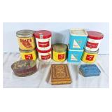 Assortment of tobacco tins and fancy cigarette