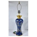 Vintage Japanese Table Lamp - Cobalt Blue Ceramic