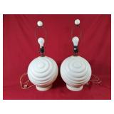 Gorgeous Mid Century Glass Ball Table Lamps - No