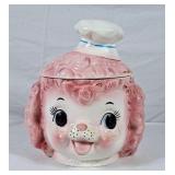 Vintage Lefton Pink Poodle Chef Cookie Jar - One