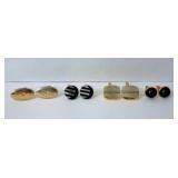 4 sets of gold tone cuff links