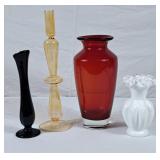 Assortment of Glass Vases - Tallest is 12"H