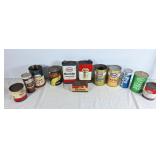 Oils tins and containers