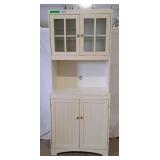 White kitchen hutch buffet / microwave cabinet