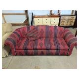 Rowe Red Aztec Pattern Pull Out Couch 86" Long