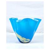 Hand Blown At Glass Vase "Fazzoletto" Style - No