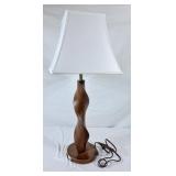 Twisted Wood Base Lamp - 30"H