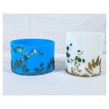 Vintage Opaline Embossed Glass - Inside Rim of