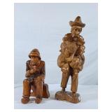 Carved Wood Statues - Tallest is 16"H