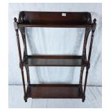 Imperial Mahogany hanging knick-knack shelf 18" W