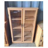Melamine bookshelf with glass doors