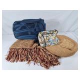 Chenille Throw Blanket & Travel Bags