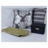 Throw Pillows, Fabric Storage Box & Set of Four
