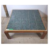 Green tile top coffee table