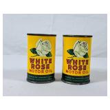 Vintage White Rose Tin Can Coin Bank - Each Tin