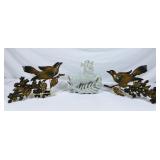 Vintage Bird Wall Art & Ceramic Horse Planter