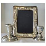 Sterling Silver  Photo Frame & Candleholders