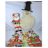 Light Up Macrame Snowman(38"H) & Vintage