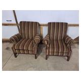 Matching Striped Reading Chairs