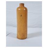 Antique Stoneware Pottery Bottle - 9"H
