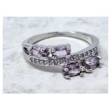 Gorgeous Size 7 ring! Unmarked. Cubic zirconia