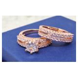 Gorgeous size 7 formal wear ring set! Unmarked.