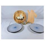 Rabbit Themed Wood Cutting Boards, Cobalt Blue &