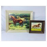 Pair of Vintage Horse Lithographs - Largest is